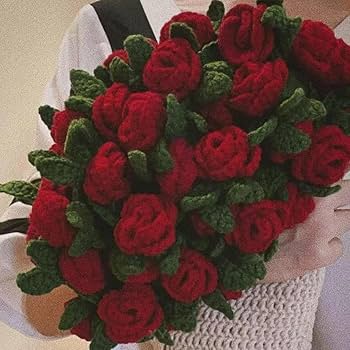ハンドメイド　ブランケット　バラモチーフ　赤い薔薇 61zh2KABikL._AC_UL210_SR210,